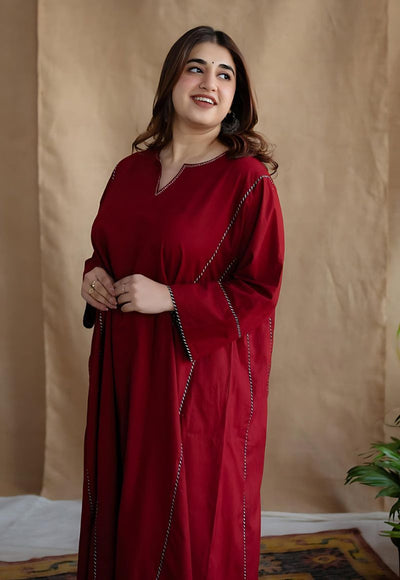 Adira Poplin Cotton Jhabba Kali 3pc Co-Ord set