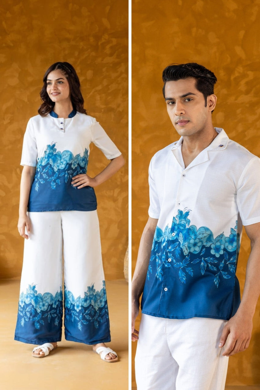 Azure Floral Couple Set