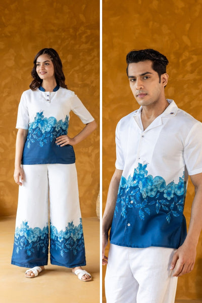 Azure Floral Couple Set